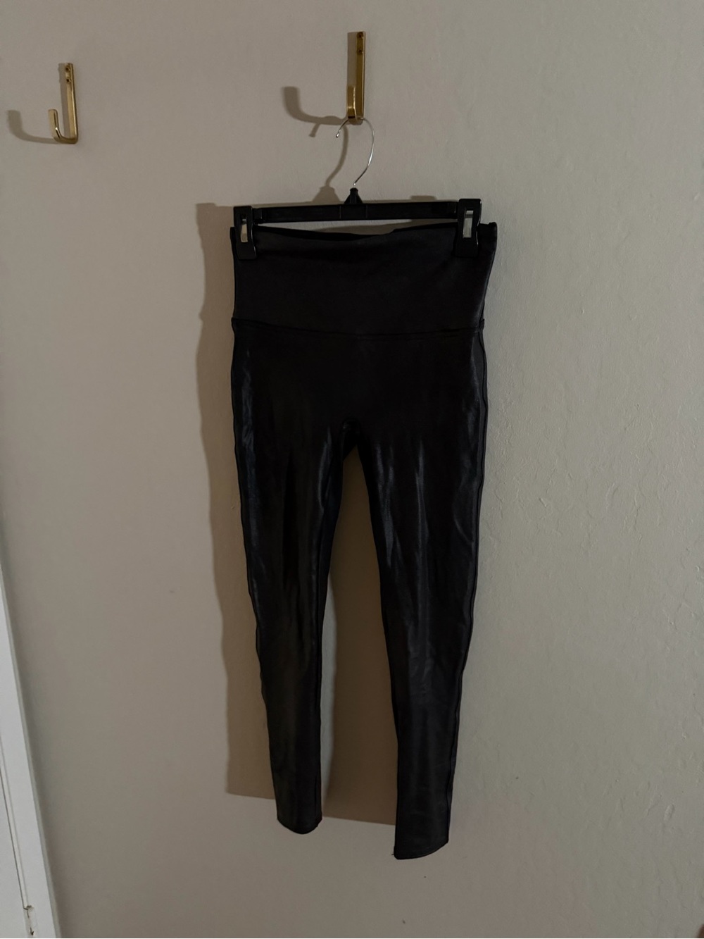 SPANX Black Faux Leather High-Waist Leggings
